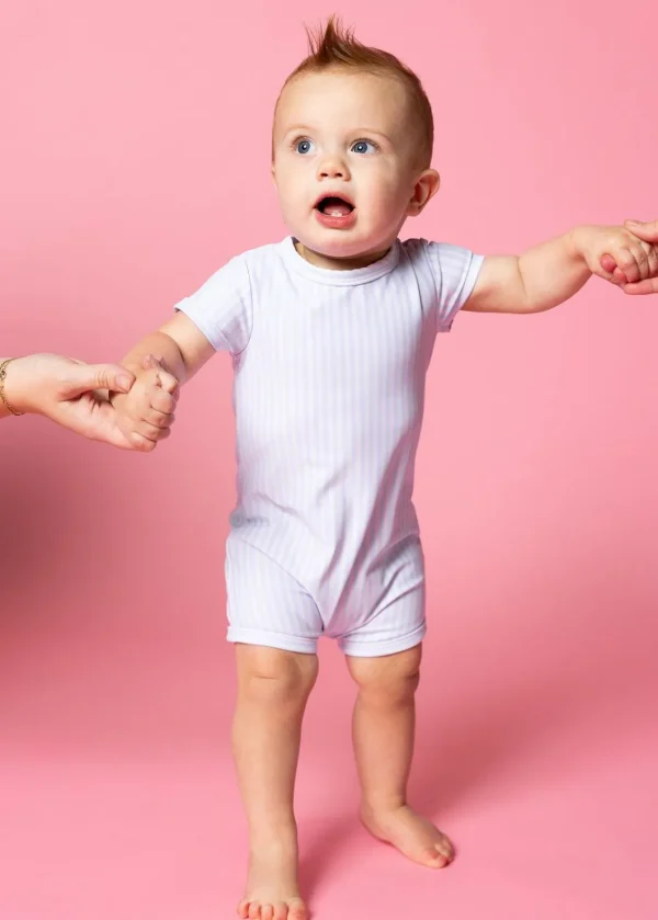 Light Blue Stripe | Baby Shorties Rashguard (Unisex)