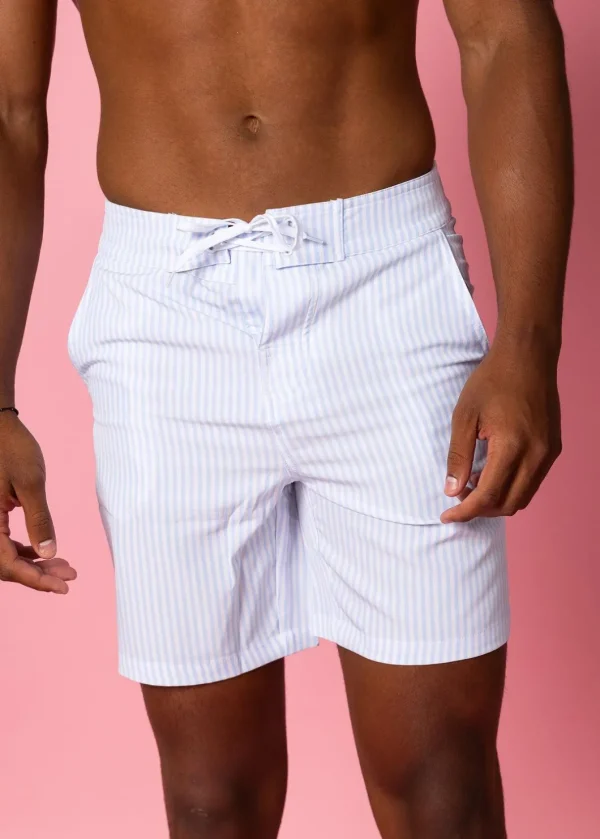 Light Blue Stripe | Mens Swim Trunks