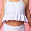Light Blue Stripe | Mini Peplum Top
