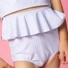Light Blue Stripe | Mini Peplum Bottoms