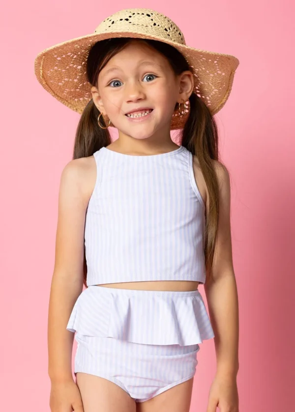 Light Blue Stripe | Mini Racer Back Top