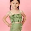 Meadow Green | Mini Oversized Ruffle Top