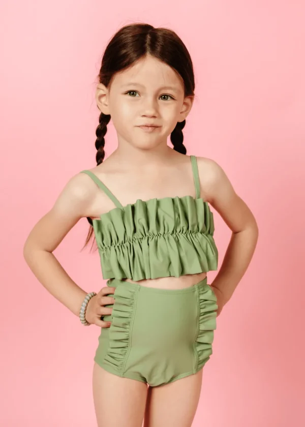 Meadow Green | Mini Oversized Ruffle Top