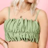 Meadow Green | Oversized Ruffle Top