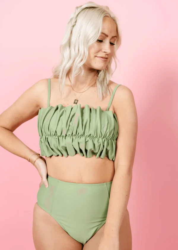Meadow Green | Oversized Ruffle Top