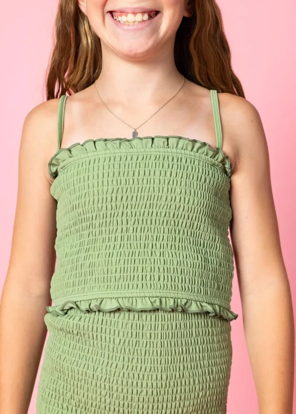Meadow Green | Youth Bandeau Top