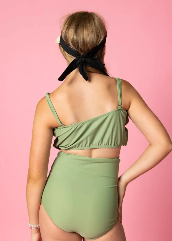 Meadow Green | Youth Oversized Ruffle Top