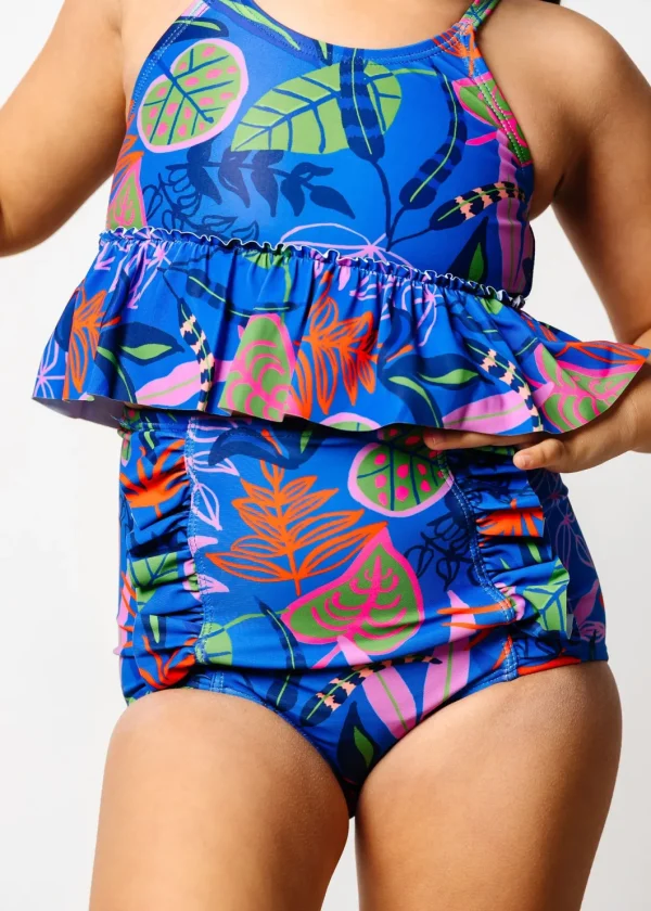 Midnight Jungle | Mini Down in Front Ruffle Bottoms