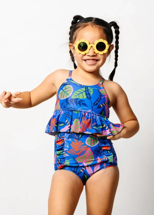 Midnight Jungle | Mini Down in Front Ruffle Bottoms