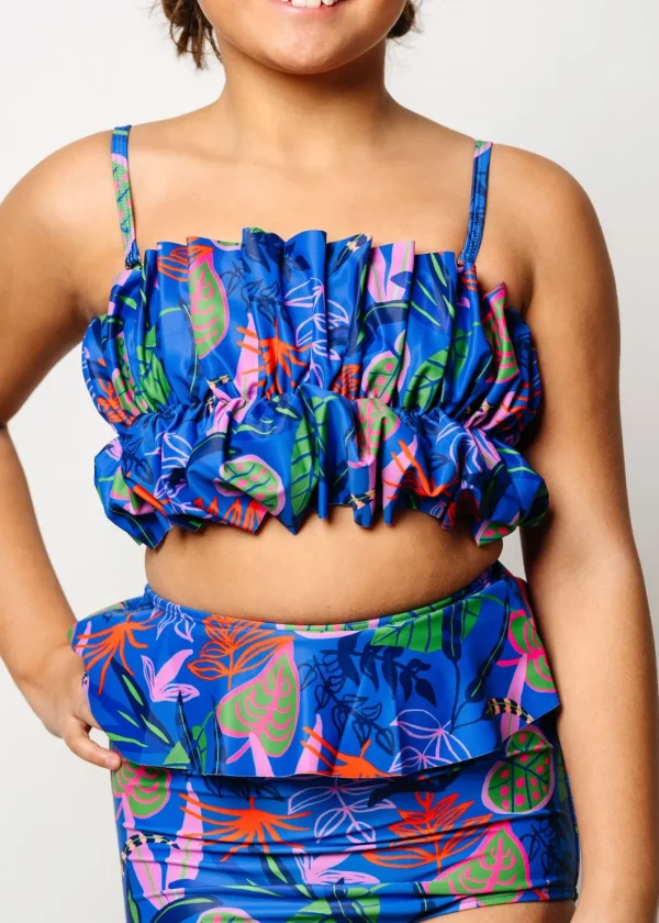 Midnight Jungle | Youth Oversized Ruffle Top