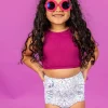 Mint Flowers | Mini Down in Front Ruffle Bottoms