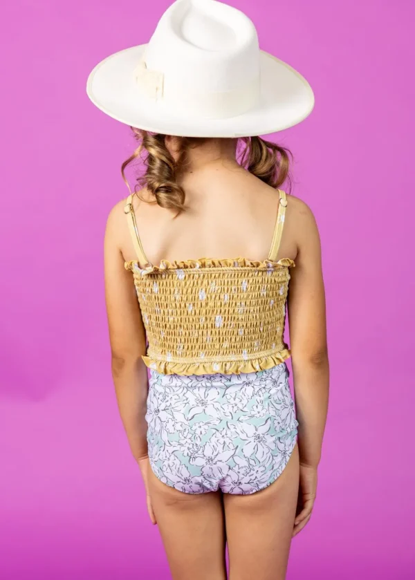 Mint Flowers | Mini High-Waisted Bottoms