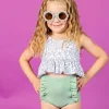 Mint Flowers | Mini Peplum Top