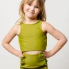 Olive Green | Mini Down in Front Ruffle Bottoms