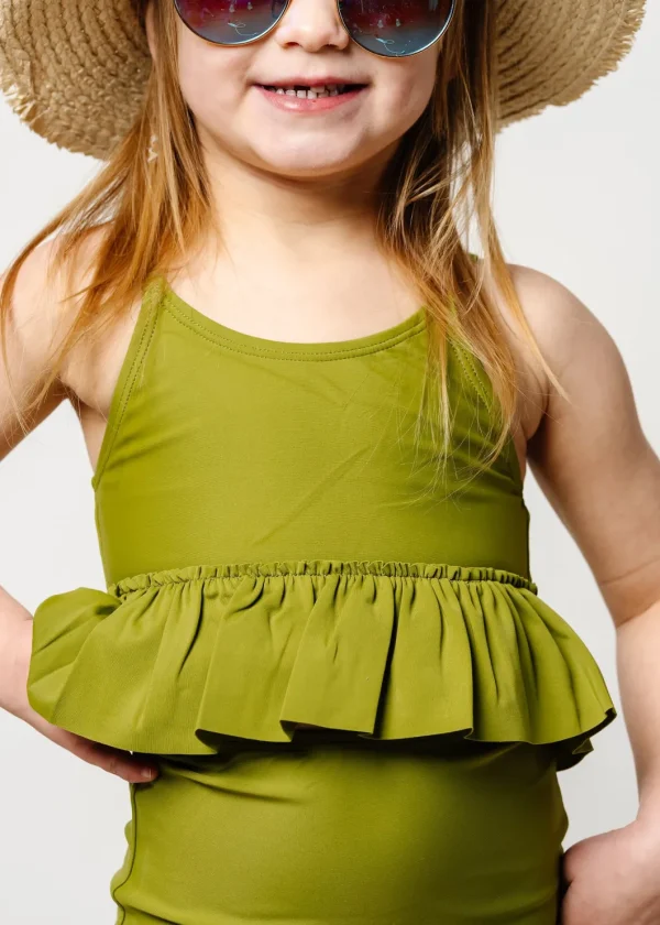 Olive Green | Mini Peplum Top