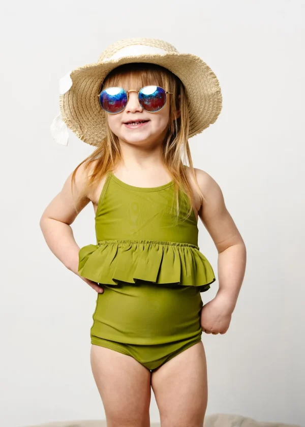 Olive Green | Mini Peplum Top