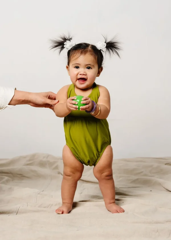 Olive Green | Mini Romper One-Piece