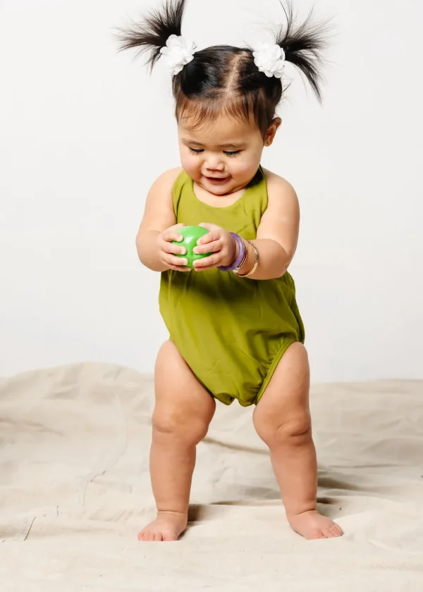 Olive Green | Mini Romper One-Piece