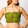 Olive Green | Oversized Ruffle Top