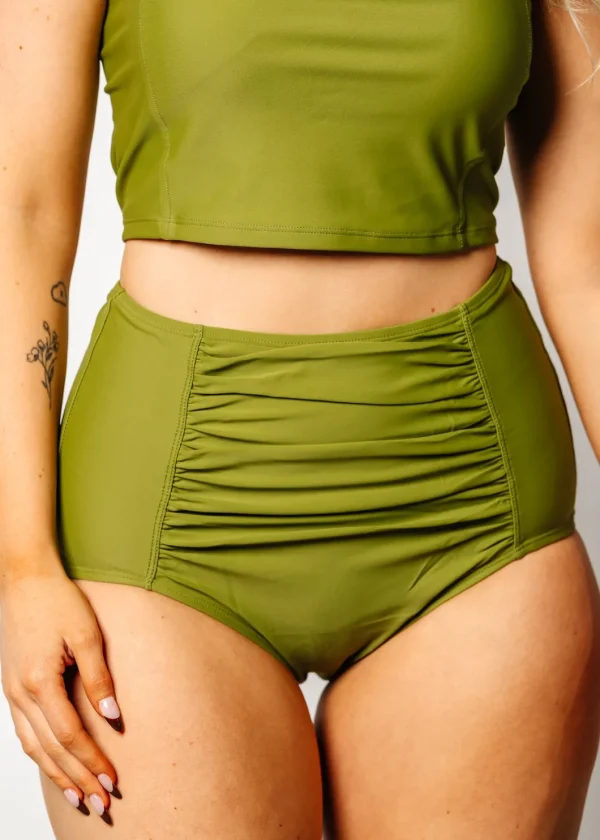 Olive Green | Ruched Bottoms 2.0