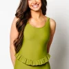 Olive Green | Skirted One-Piece