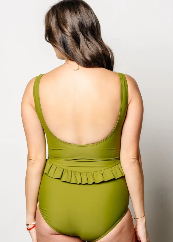 Olive Green | Skirted One-Piece