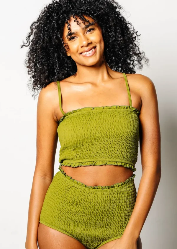 Olive Green | Smocked Bottoms
