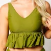 Olive Green | V-Neck Top