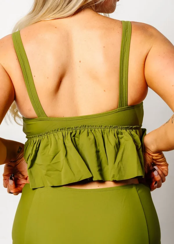 Olive Green | V-Neck Top