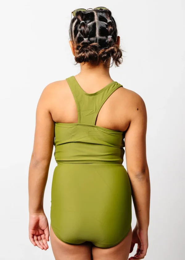 Olive Green | Youth Down in Front Ruffle Bottoms