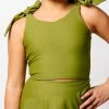 Olive Green | Youth Knot Top