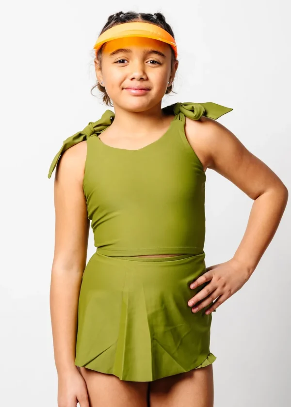 Olive Green | Youth Knot Top