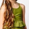 Olive Green | Youth Peplum Top