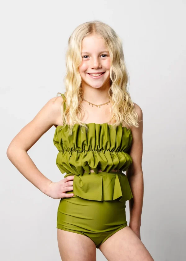 Olive Green | Youth Peplum Bottoms
