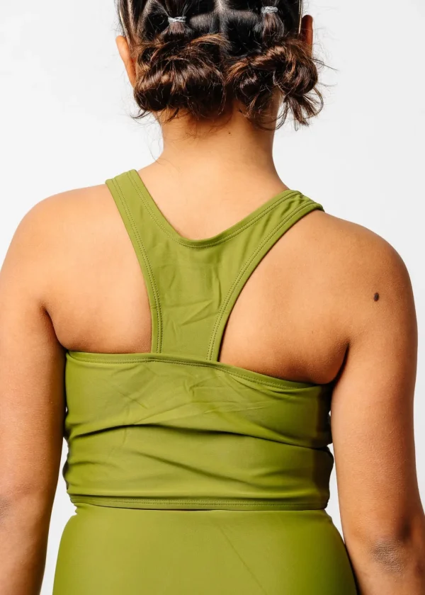 Olive Green | Youth Racer Back Top