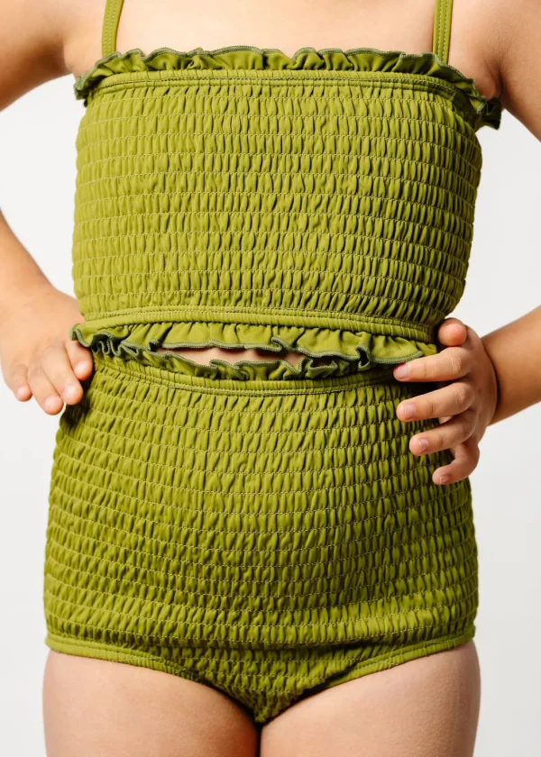 Olive Green | Youth Smocked Bottoms