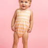 Peachy Stripe | Baby Romper One-Piece