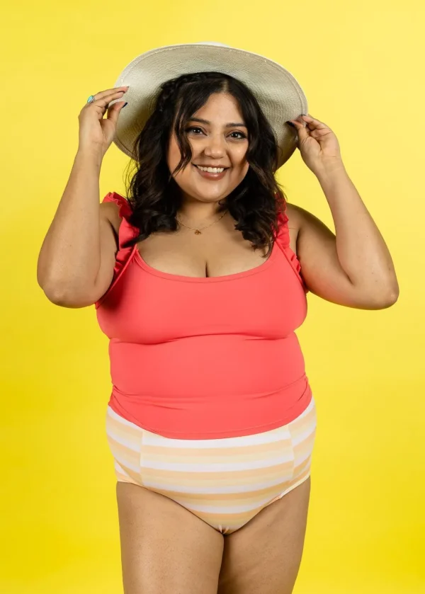 Peachy Stripe | Cut High Bottoms