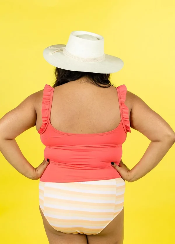 Peachy Stripe | Cut High Bottoms