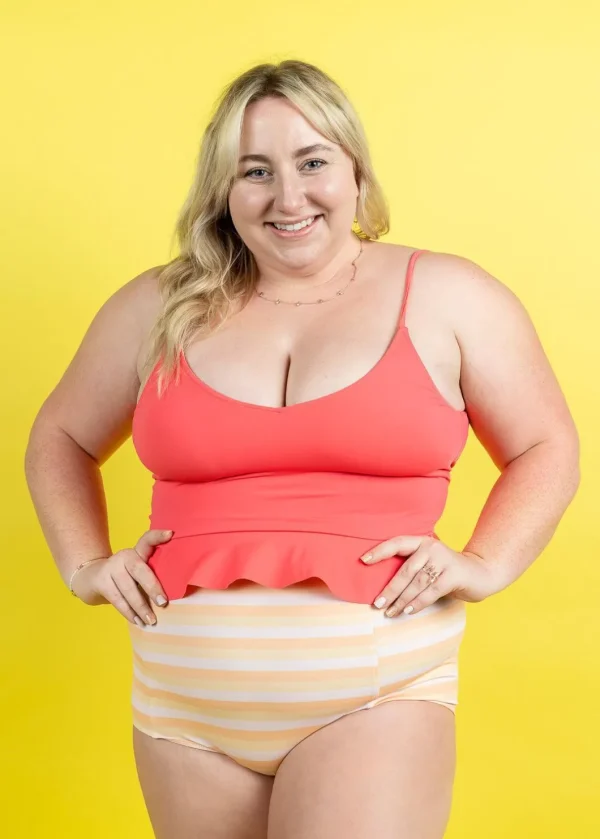 Peachy Stripe | High-Waisted Bottoms