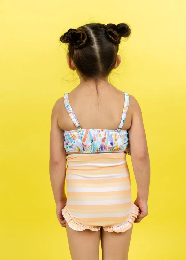 Peachy Stripe | Mini All Ruffled Up Bottoms
