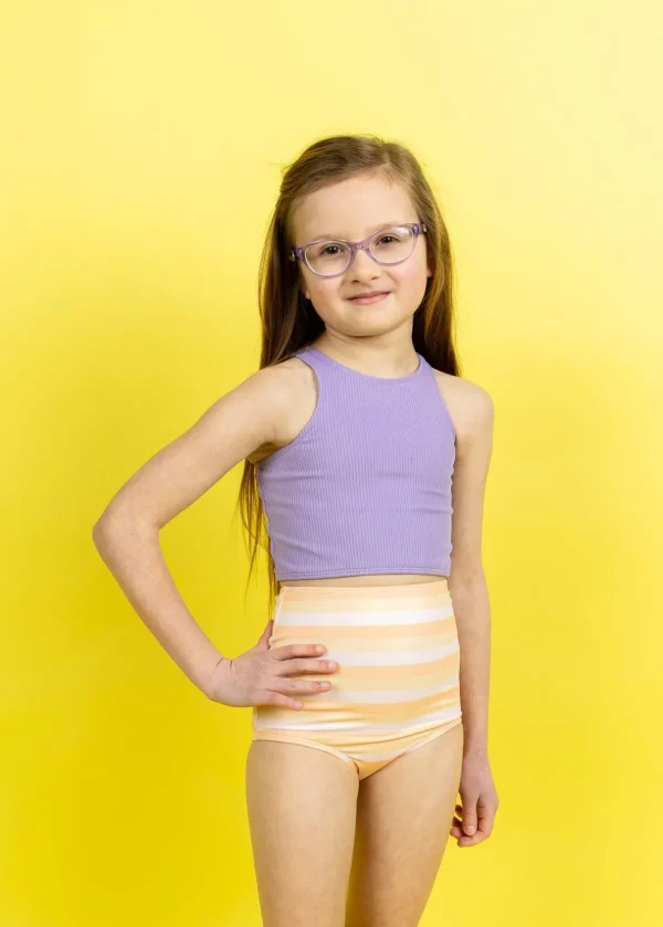 Peachy Stripe | Mini High-Waisted Bottoms