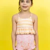 Peachy Stripe | Mini Peplum Top