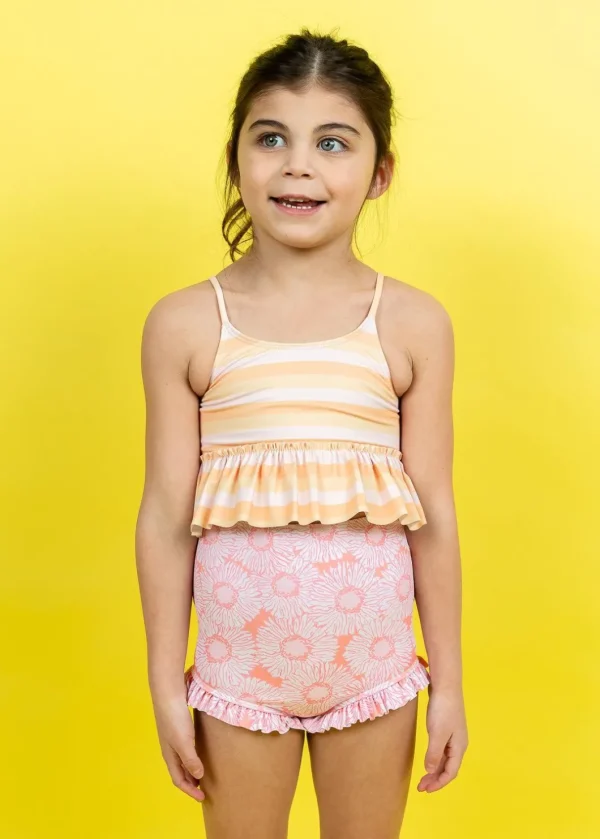 Peachy Stripe | Mini Peplum Top