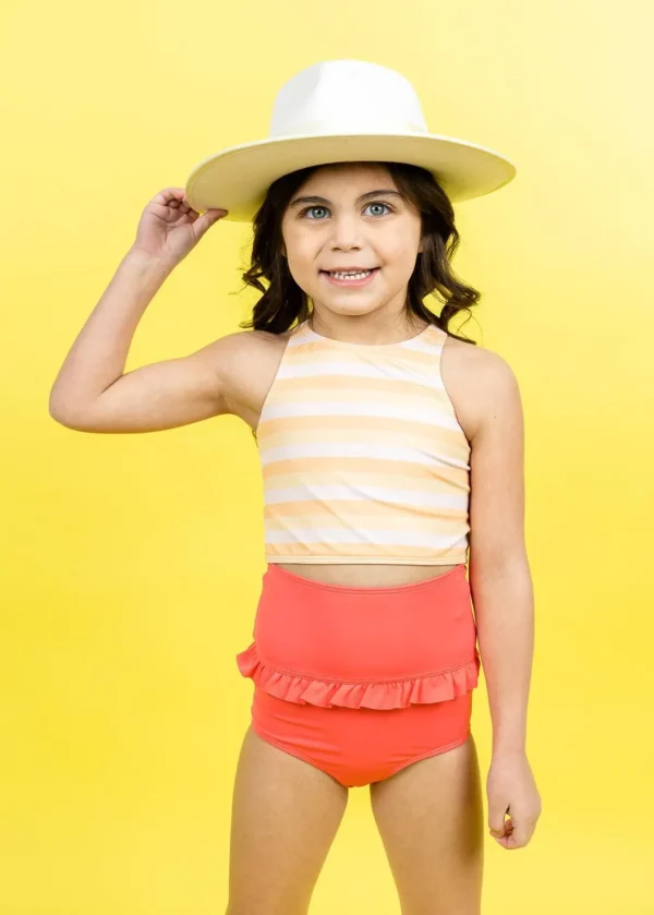 Peachy Stripe | Mini Racer Back Top