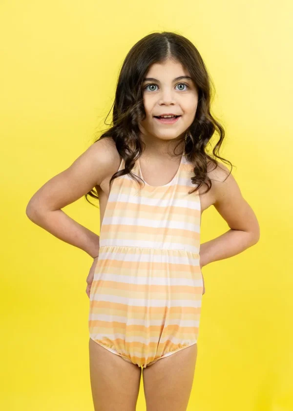 Peachy Stripe | Mini Romper One-Piece