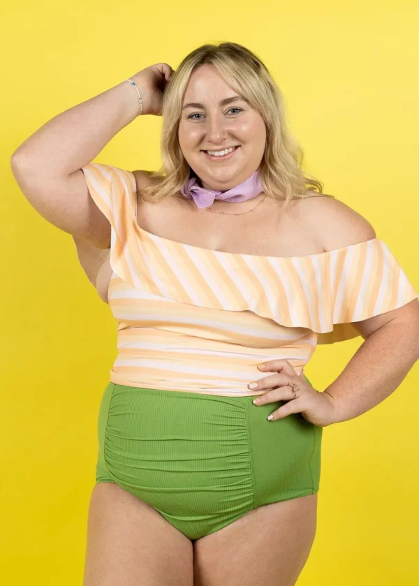 Peachy Stripe | Ruffled Around Top