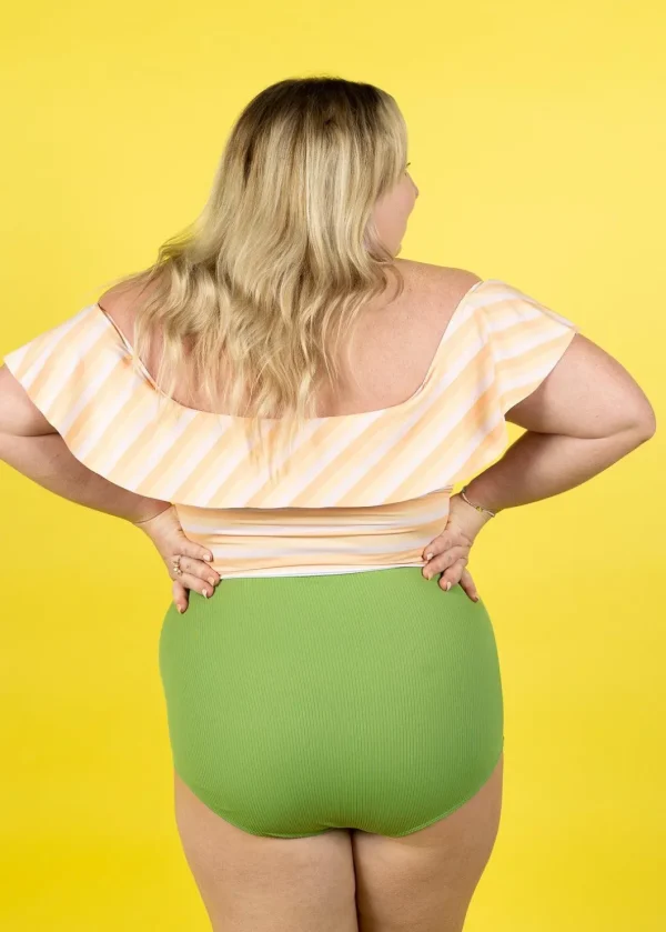 Peachy Stripe | Ruffled Around Top