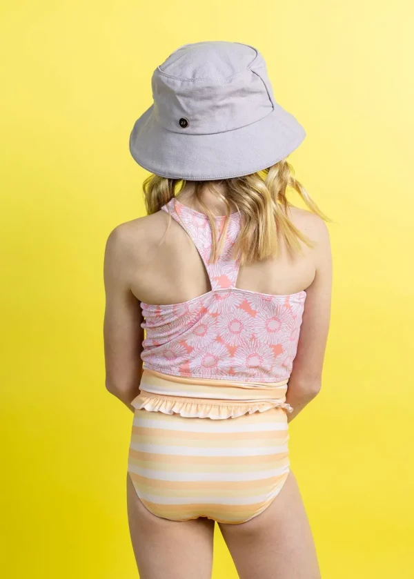 Peachy Stripe | Youth Mid-Ruffle Bottoms