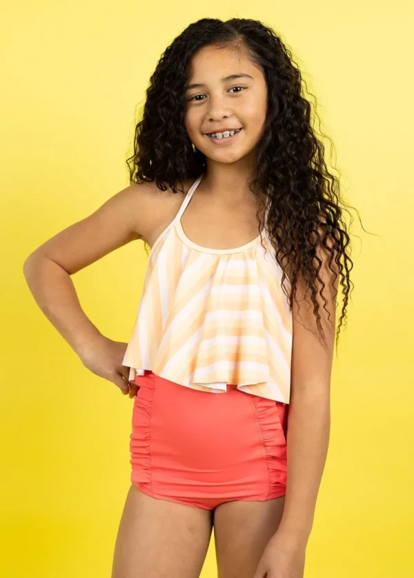 Peachy Stripe | Youth Swing Top